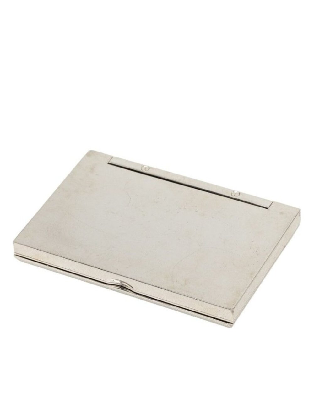 Louis Vuitton Card Case Groove Business Silver Black Metal Leather
